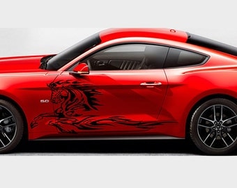 Autocollant Vinylique Cheval Mustang - Design Tribal, Pour Voiture, SUV, Camionnette
