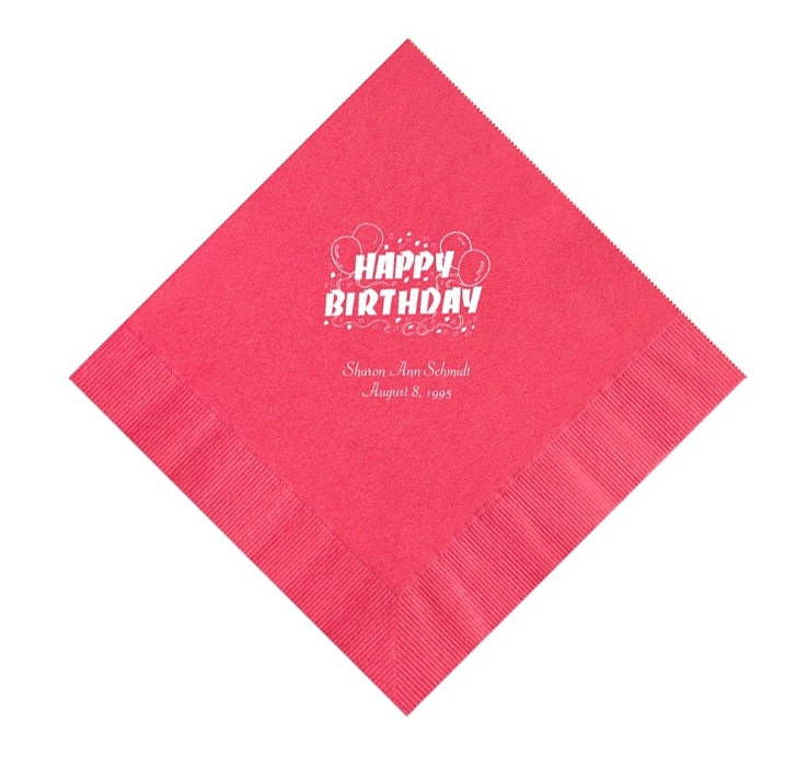 Happy Birthday Napkins Personalized Set Of 100 Napkins Party