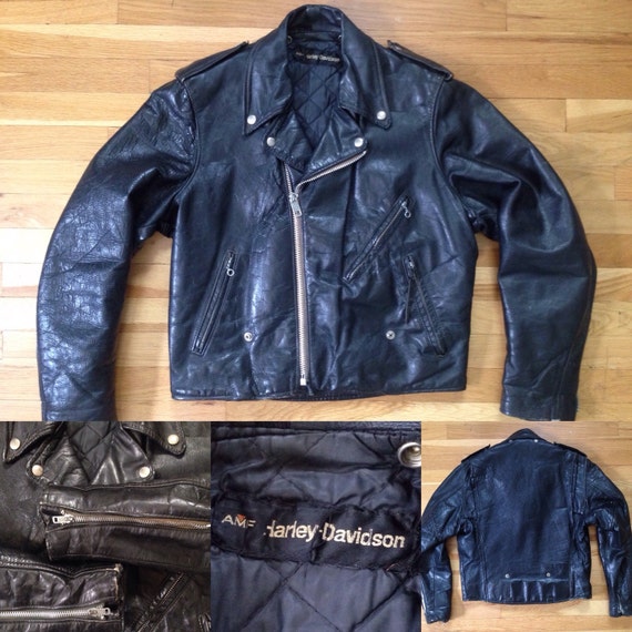 Early 70 s AMF Harley Davidson Leather Motorcycle Jacket 