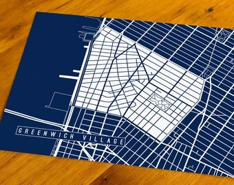 Greenwich Village - NYC, NY - Map Art Print - Your Choice of Size & Color!