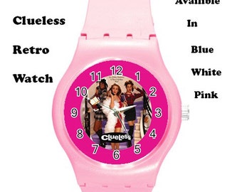 clueless watch, 90's, retro, wrist watch, sports, sports watch, pink, retro films, 90s films, high school, fashion