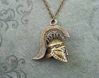 Spartan Necklace Spartan Helmet Necklace Bridesmaid Necklace Sparta Jewelry Spartan Warrior Necklace Sparta Necklace Greek Gift Spartan Gift