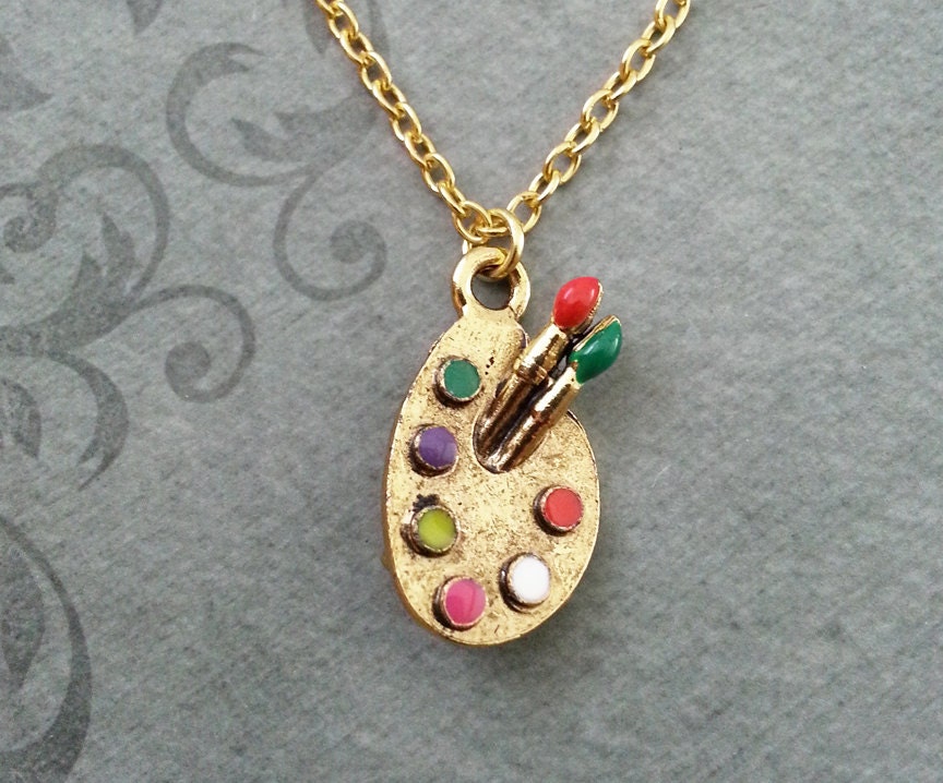 Paint Palette Necklace SMALL Paint Necklace Artist Jewelry