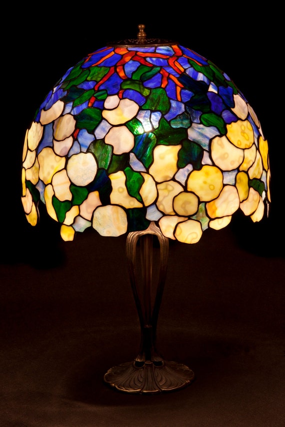 Table Lamp, Desk Lamp, Stained Glass Art, Bedside Lamp, Standing Lamp, Library Lights, Home Decor, Hydrangea, Tiffany Lamp, Stained Glass