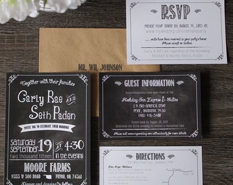 Chalkboard Style Wedding Invitations Uk 7