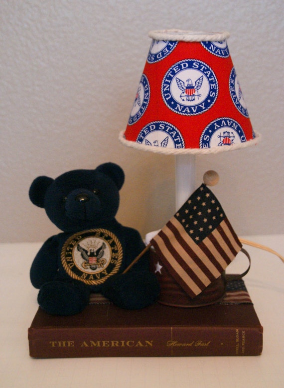 Patriotic US Navy Lamp by TheAtticDoorStudios on Etsy