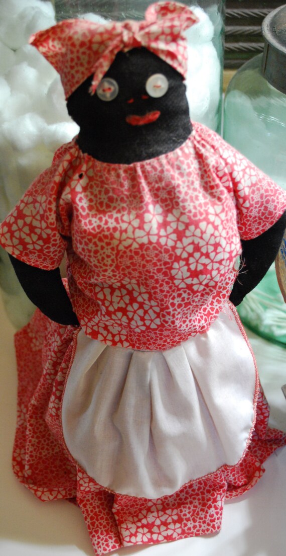 Antique old bottle doll mammy black by AMBERNELSONFOLKART on Etsy