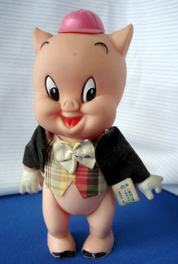 1968 Porky Pig figure Warner Bros. Dakin & Co. by VintageTechnique