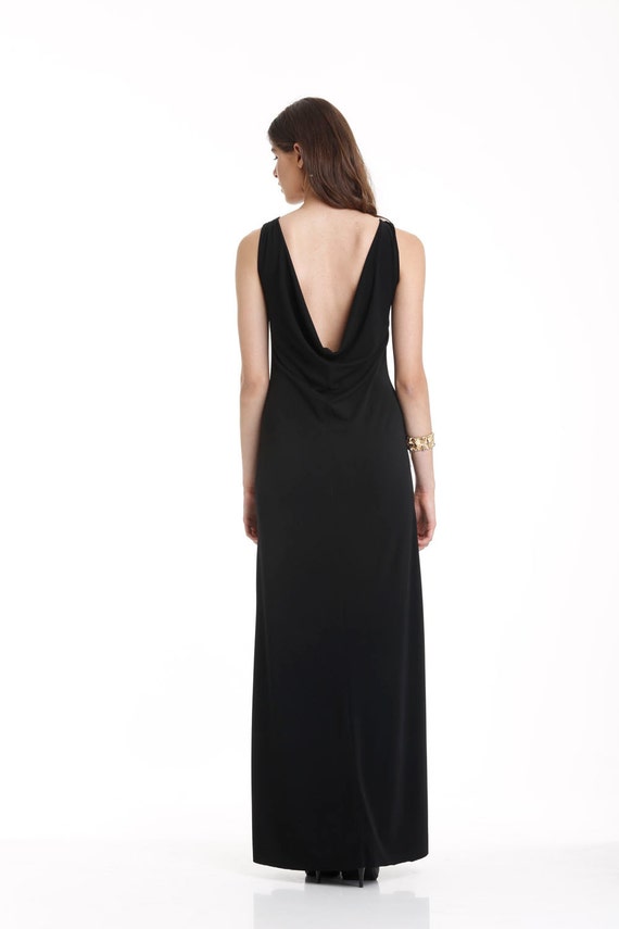 NOW ON SALE - Black maxi dress, Open back, summer maxi dress ...