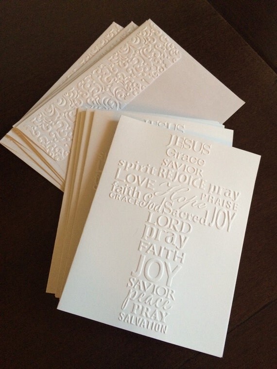 Items similar to 5 Religious Cross Cards - Religious Easter Cards, Church Encouragement