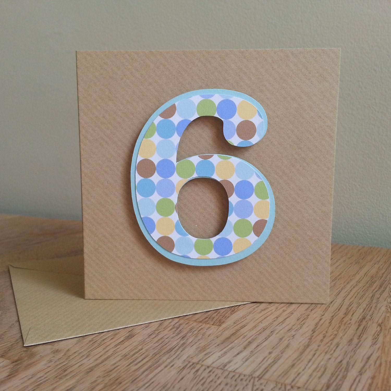 Bright and bold 6th birthday card for a boy or girl 4 x 4