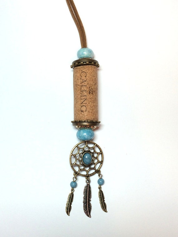 dreamcatcher themed wine cork ornament rear view mirror charm dreamcatcher themed wine cork ornament rear view mirror charm
