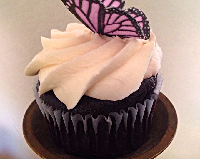 Edible Butterflies, Double-Sided 3-D Single-Color Butterfly Variety Collection for Cakes, Cupcakes or Cookies