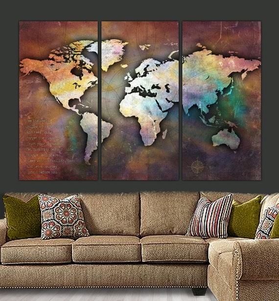 Canvas World Map Antique Map Look With By BigAppleCanvas