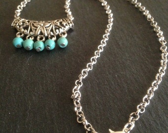 Turquoise necklace, Ethnic Necklace, Turquoise Jewellery, Bohemian, Tribal, Boho, Belly Dance, Gypsy