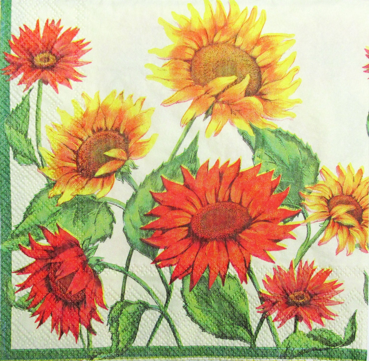 Sunflower decoupage paper napkin Decoupage paper supplies