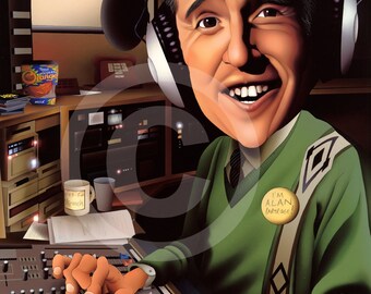 Alan Partridge caricature - artwork print signed by artist - 100 print edition - A3 size