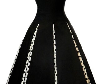 Elizabeth Stone, 'Rosetta' Black Audrey Hepburn Style Rockabilly, Swing Pin Up Plus Size Custom Made Dress