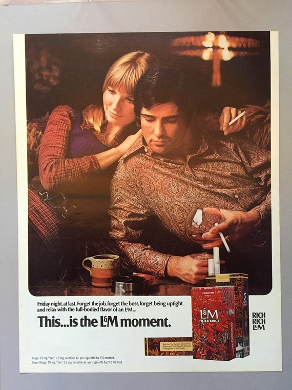 1971 LM Cigarette Print Ads 70s Fashions