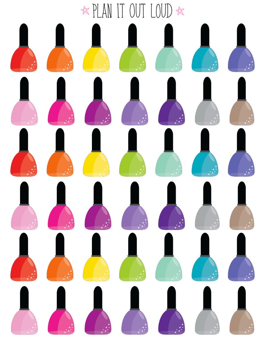 Nail polish stickers Planner Stickers