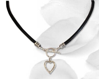 BDSM Collar An Open Heart Daytime Submissive Collar BDSM Slave Collar Sterling Silver Heart