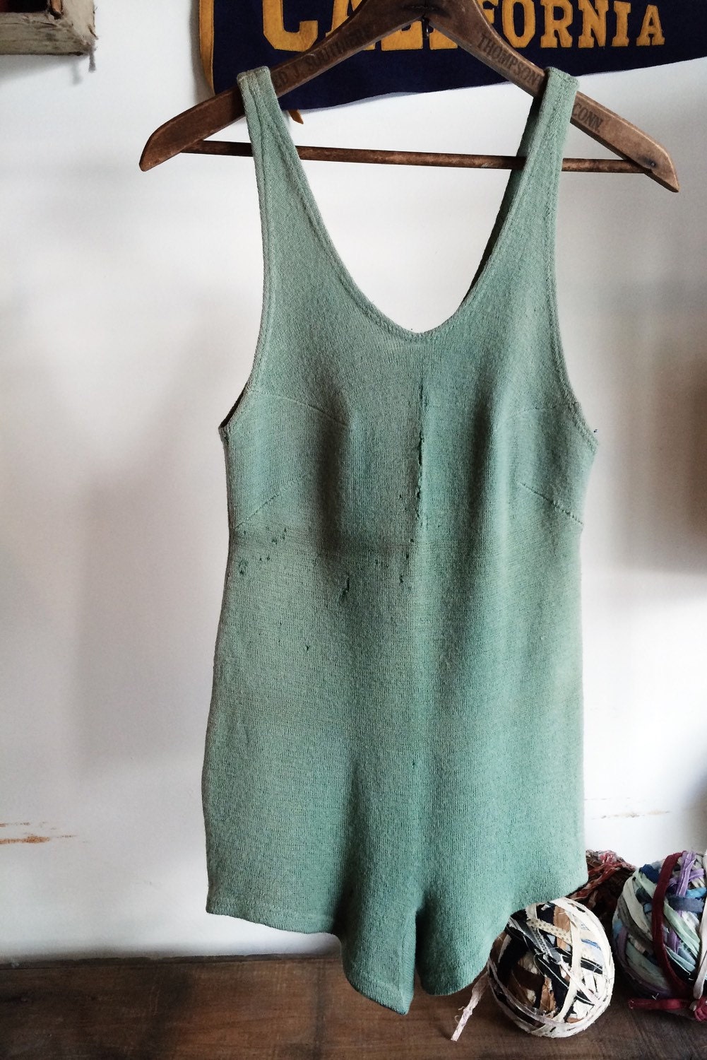 Vintage 20s wool bathing suit onesie by RaggedyThreads on Etsy