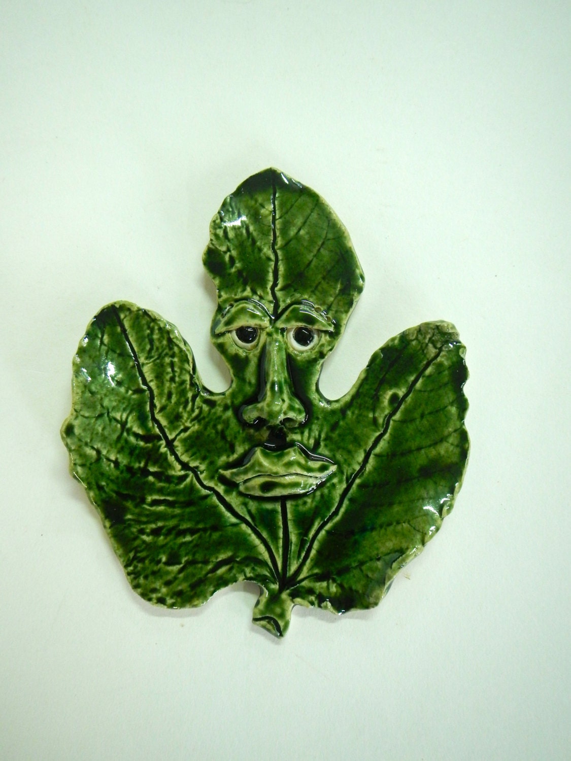 Fig Leaf Man Ceramic Maskwall sculptureceramic leaf