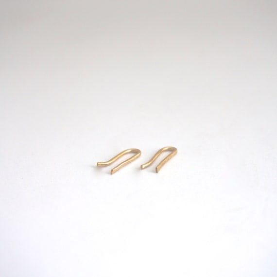 Small Ear Climber Earrings 14k Solid Gold Sterling Silver