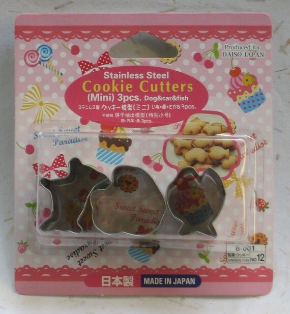 Cute Mini Japanese Cookie & Food Cutters Dog Car Fish