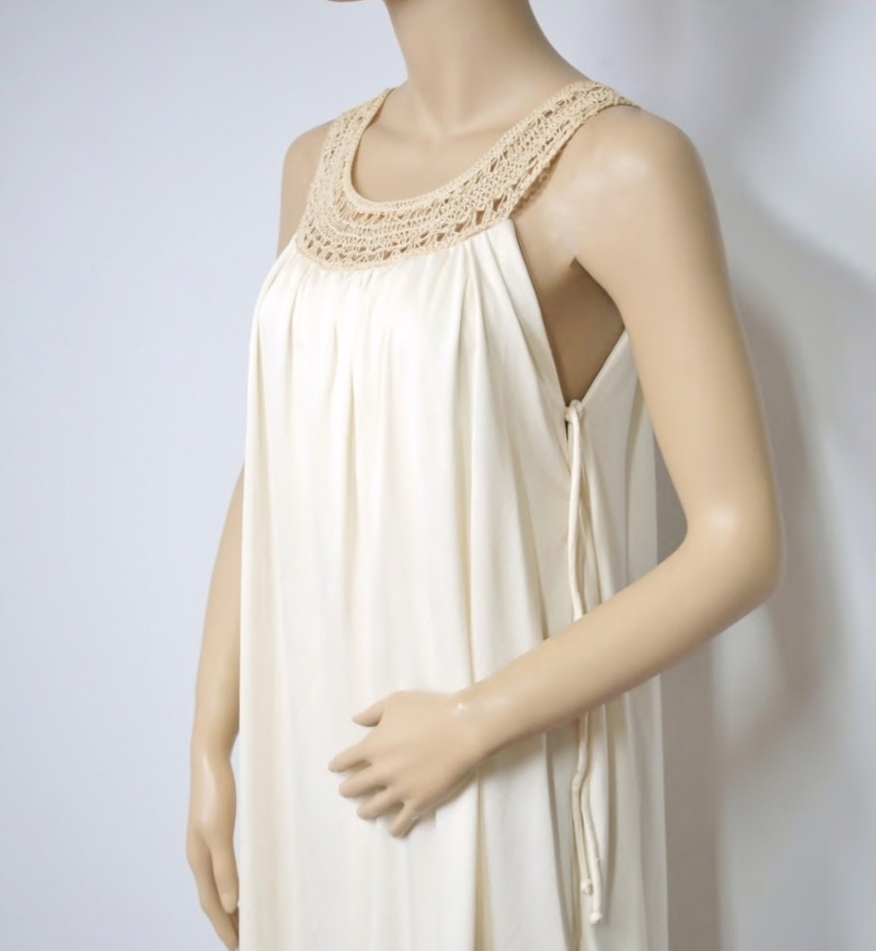 Vintage 1970's Boho Goddess Dress Creamy by VintageAgelessThings