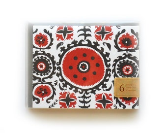 Suzani Letterpress Cards, set of 6