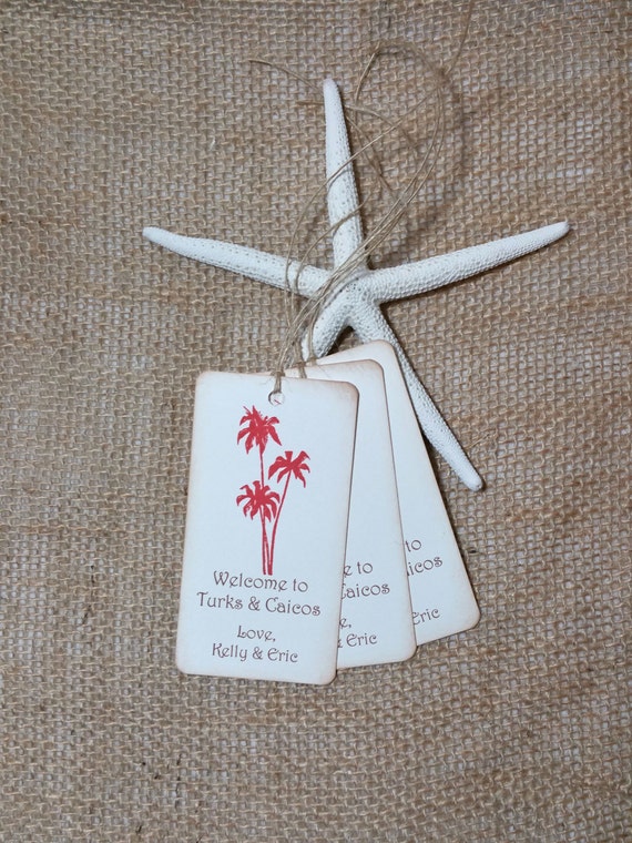 Destination Wedding Gift Tags, Beach Wedding tags, Coral Favor Tags ...