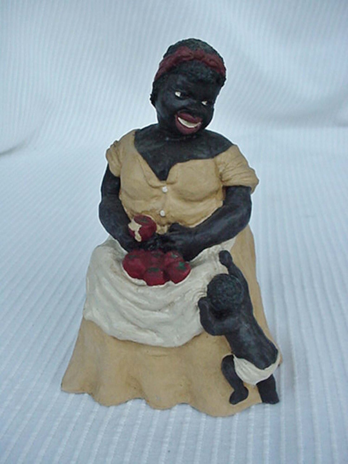 Mammy Peeling Apples Baby at her Knee Figurine Home and Garden