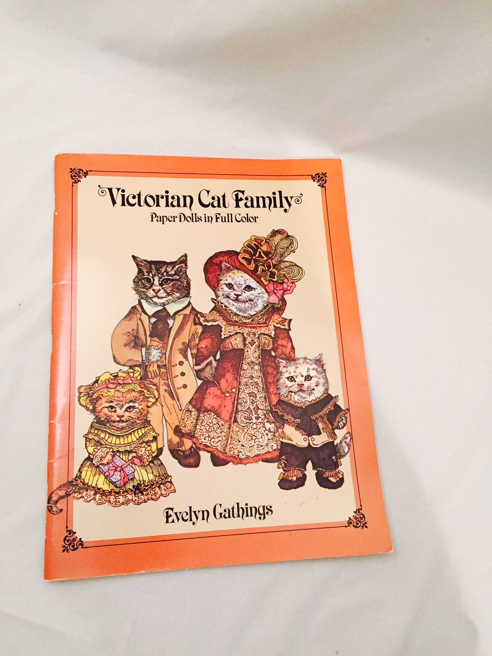 Victorian Cat Family Paper Dolls 1984 Uncut Color by missenpieces