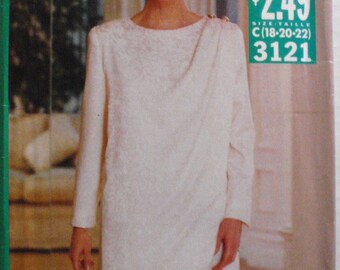 Easy See and Sew Sewing Pattern - Top and Skirt - Butterick 3121 - Sizes 18-20-22, Bust 40-42-44, Uncut