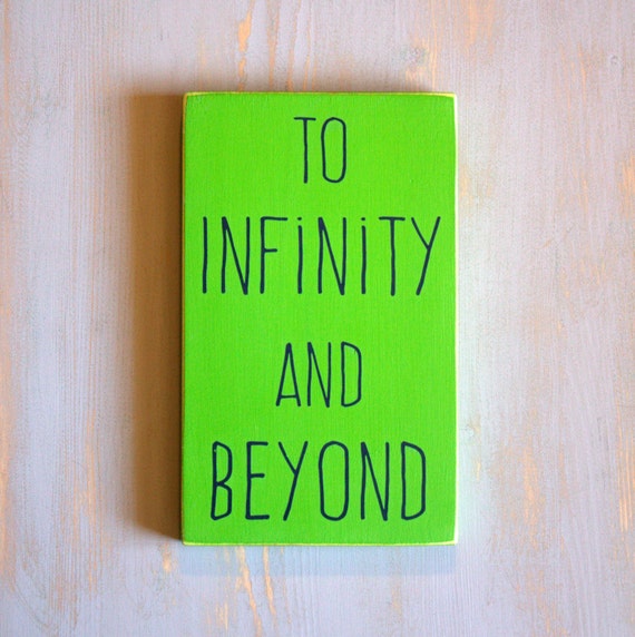 To Infinity and Beyond Lime Green and Navy Blue Painted Wood Sign, Boys Decor, Sign for Boys Rooms, Space Sign