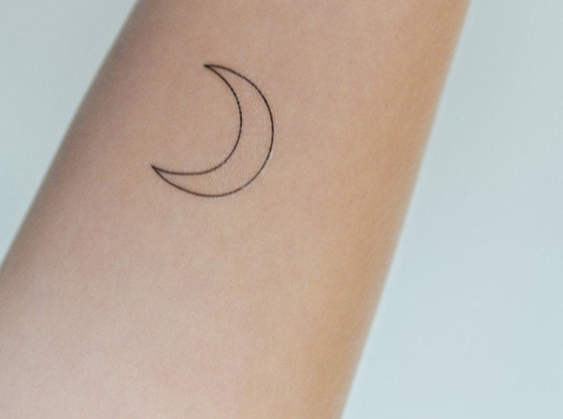  Crescent  Moon  Temporary  Tattoo  Temporary  Tattoo  Illustration