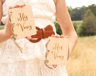 Rustic Wedding Vow Notebooks His Vows Book Her Vows Book Wood Vow Book Set His and Her Vows Notebook Set Bridal Shower Gift Rustic Wedding