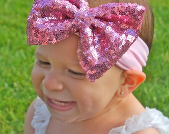 Sequin Headband - Light Pink Headband - Light Pink Headwrap - Light Pink Sequin Headband