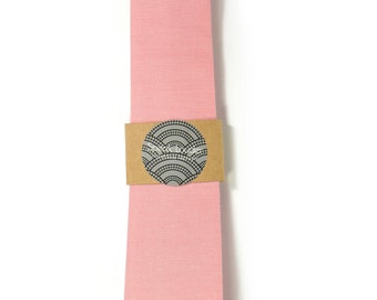 Pink necktie - Wedding Mens Tie Skinny Necktie organic cotton- Laid-Back necktie