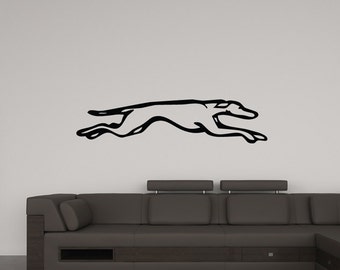 Running Greyhound Racing Dog Wall Decal (Many sizes and colors available)