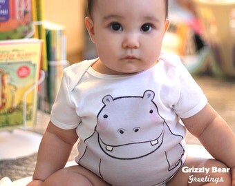 Cute Baby Clothes - Hippo Onesie - Funny Onsies - Hippopotamus Baby Bodysuit