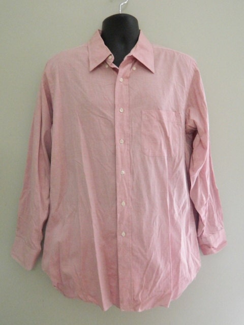 Mens Pink Corporate Image Long Sleeve Button Up Shirt