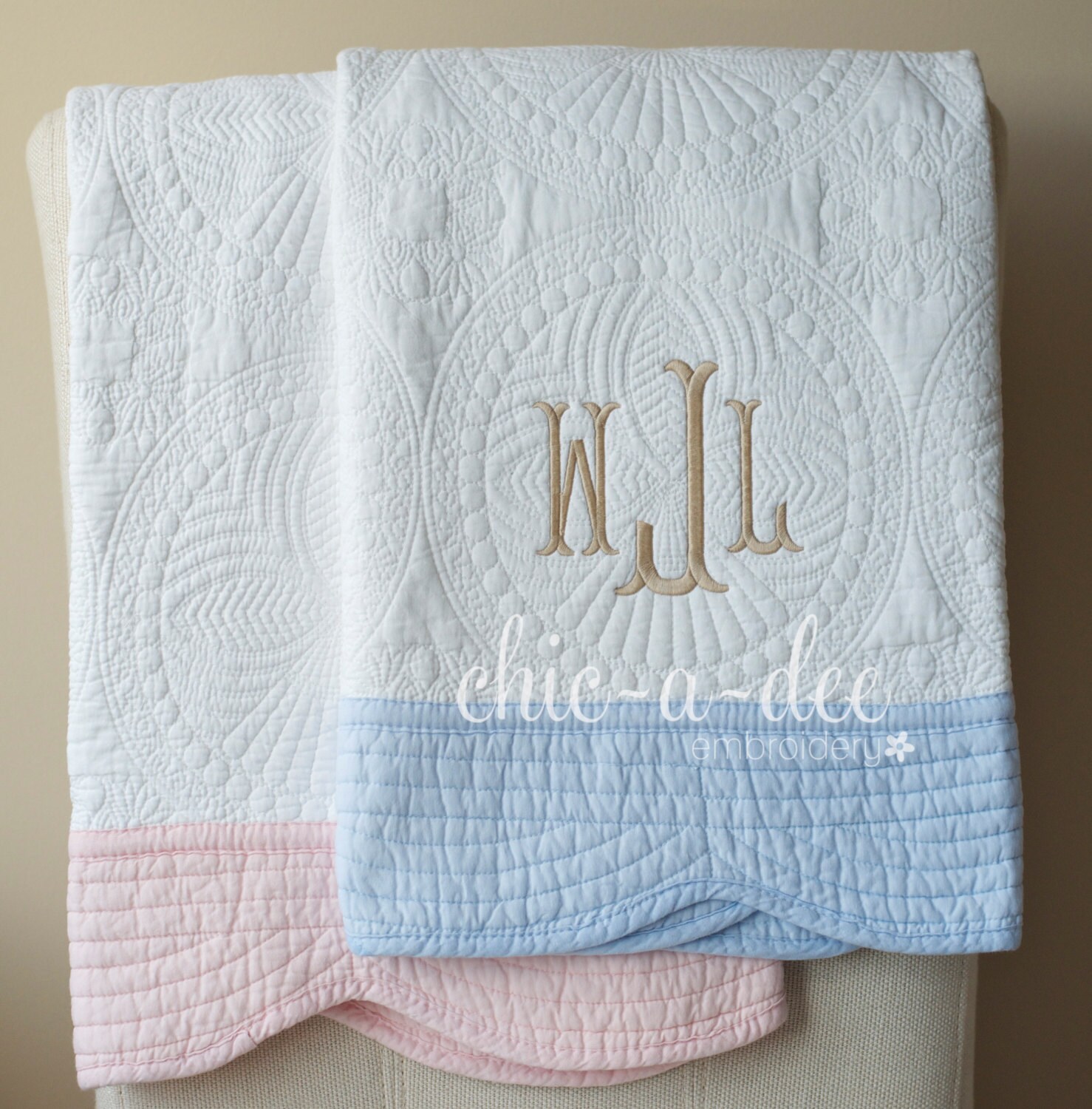 Monogrammed Baby Quilt