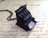 Vintage Style Black Cash Register Necklace. Teeny Miniature Metal Cash Machine. Cute Whimsical Oddities. Gift. Money Wealth 100 Dollar Bills Vintage Style Black Cash Register Necklace. Teeny Miniature Metal Cash Machine. Cute Whimsical Oddities. Gift. Money Wealth 100 Dollar Bills