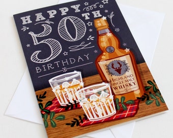 50th Birthday Card - Happy 50th Birthday Card - 50th Birthday Card Men - 50th Birthday Husband - 50th Birthday Dad - Birthday Card