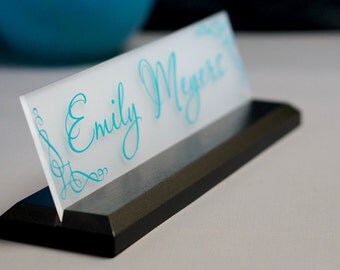 Desk Name Plate Office Supply Personalized Secretary Sign Gift Custom Professional Wood Office Sign 10 x 2.5
