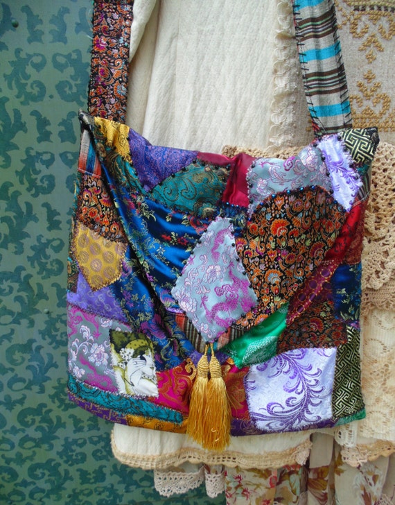 GYPSY rags Boho bohemian festival soft bag purse beaded