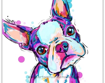 My little Boston Terrier art print