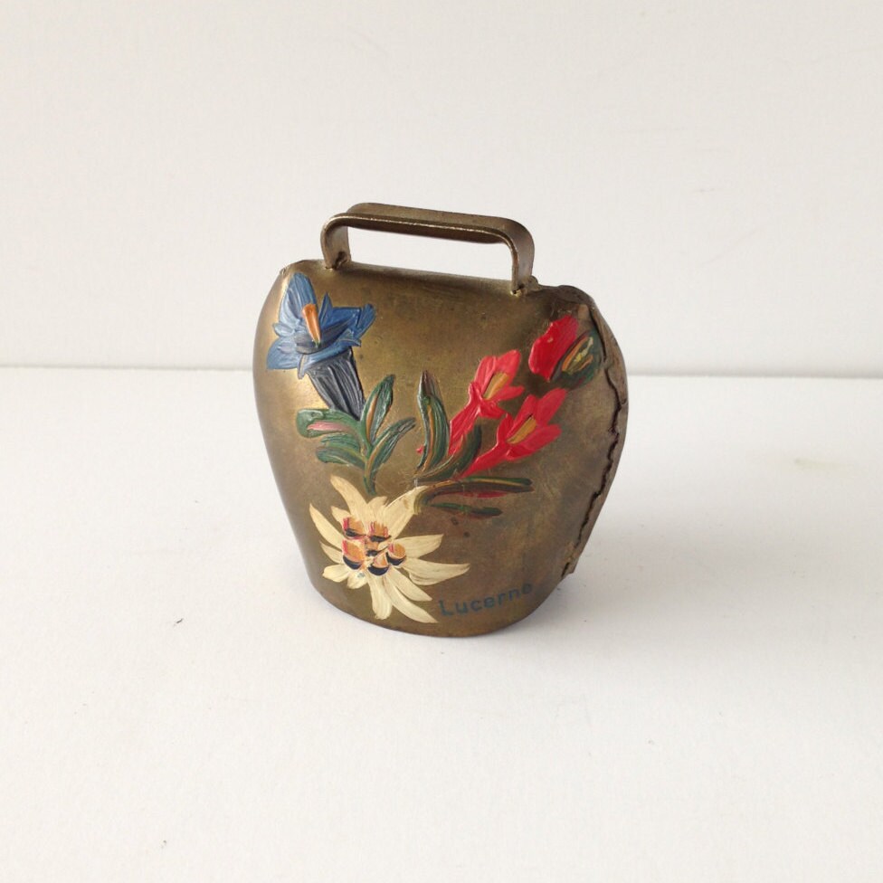 Vintage Swiss Switzerland Brass Cow Bell Collectible